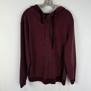 Jachs Quarter Button Hoodie Sweatshirt Size Medium Men's Red